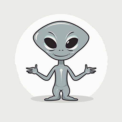 A Head of Grey Alien ::0.0 "style" "corporate logo" "minimalist" "flat vector" "simple" "white background" "subject" "Grey Alien: A minimalist outline of a happy alien, symbolizing the uniqueness and everyday mood."} ::1.0 IterativeChaos ::0.0