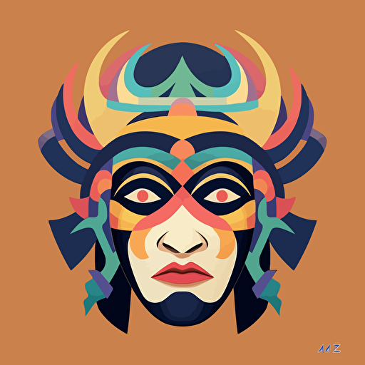 azuki masks, illustration, flat art, vectorized
