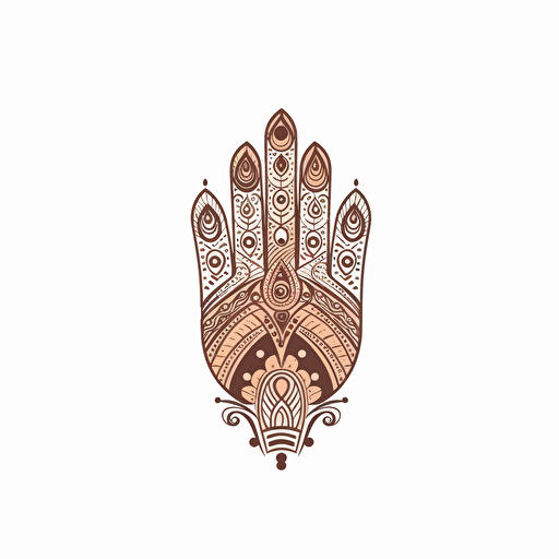 simple flat art vector hand with henna top view