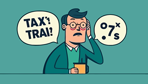 Create an Ultra HD flat vector concept illustration on the topic "What do I do if I can't pay my tax bill?". Provide an attractive visualization for what the article will be about,