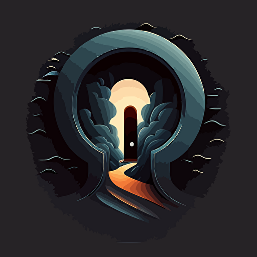 an illustration of a modern keyhole. Vector. Moody. Clean