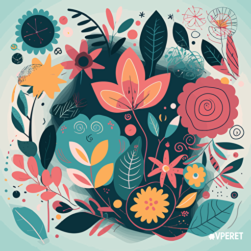 vector shapes, vectorart, positive vibes, floral elements