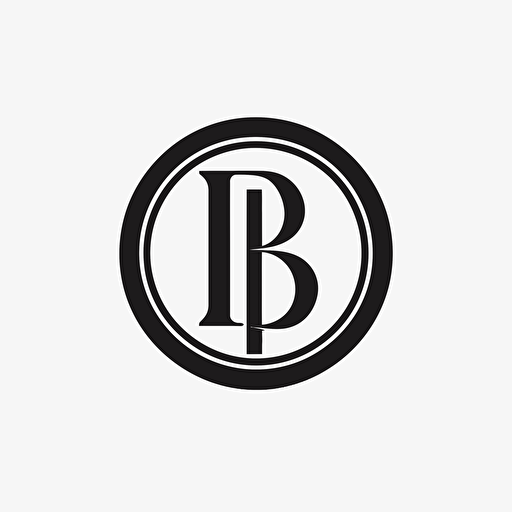 Modern Elegant iconic logo of 2 letter B's, Black vector, on a White background