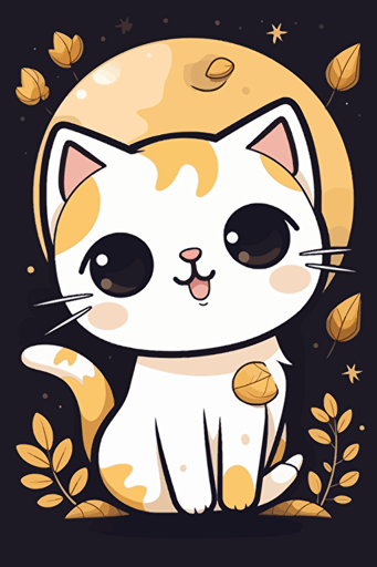 cute cat kawaii chibi vector style