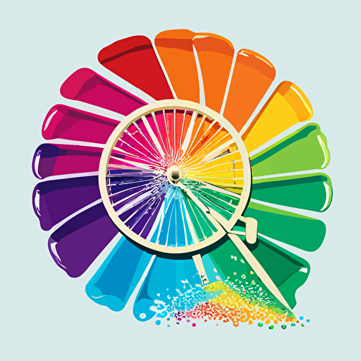a vector logo of a bike wheel where the spokes are Popsicles