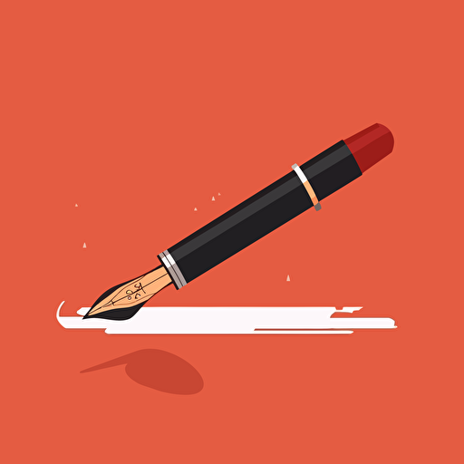 a flat vector illustration of a fountain pen