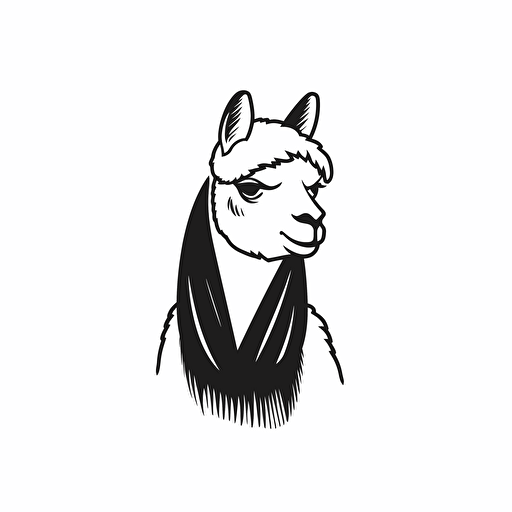 logo for clothing company, alpaca, black and white, vector, simple