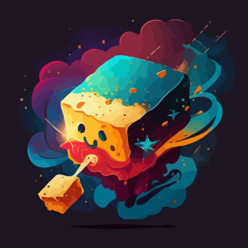 colorful vector art, galaxy, stinky tofu