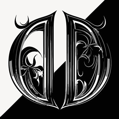 A lettermark of letter D and letter F, the letter F is upsidedown and facing backwards, the letter F is to the left of the letter D, logo, vector