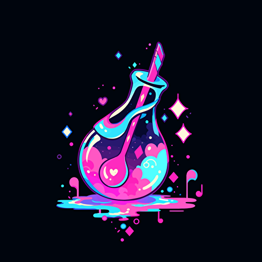 A neon-colored music note icon, showcasing vibrant and vivid neon colors that create a striking and energetic design, vector illustration,