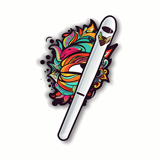 coolstick, vector art, white background, sticker