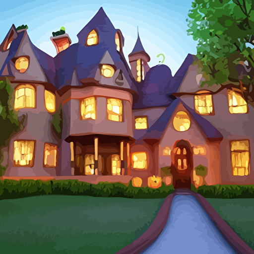 disney movie encanto house haunted spooky faces halloween movie cartoon pixar style anime volumetric lighting 3d model pixar render