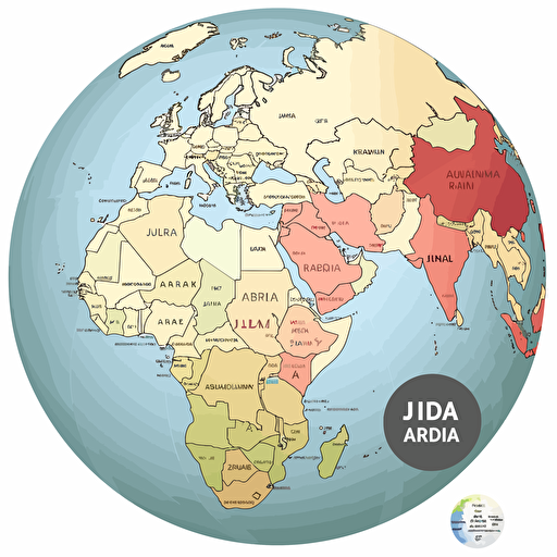 jordan in world map vector clipart high detail