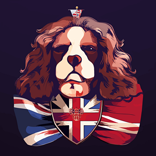 vector illustration of Prince Charles and the British flag in vivid colors