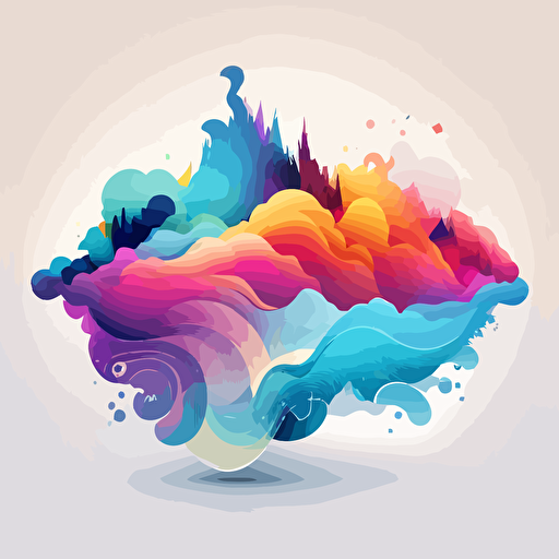 vector of an illustration of colorful wispy waves of mist and pixi dust