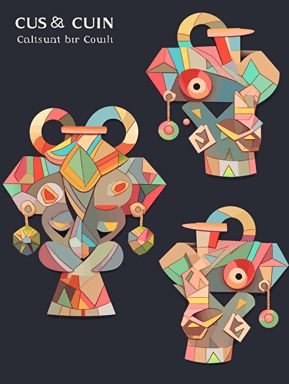 Cubism, Jewelry Culture, Jewelry Design, Reggae Music, Sculpture, Wool Felt Handicrafts,vector ,2d illustrator,