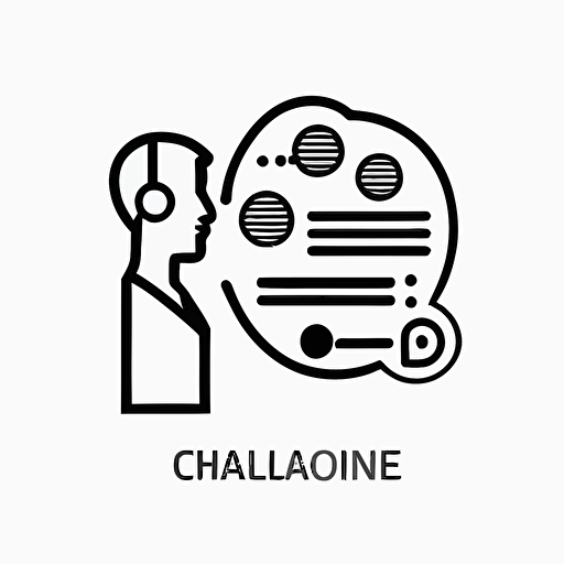 simple pictogram representing communication, line, vector, white background