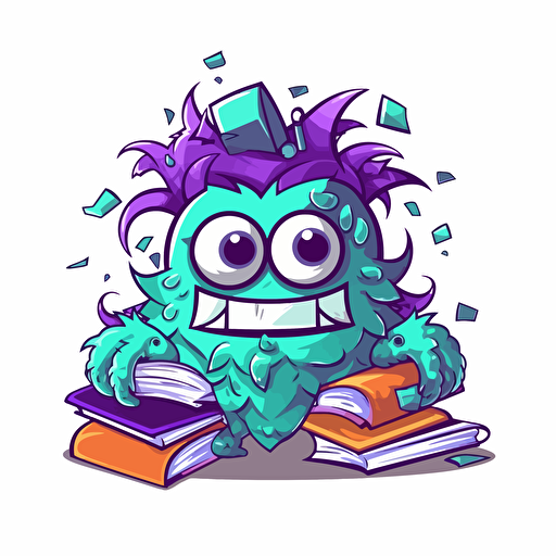 bookie monster logo, bookkeeper, betting, vector, monster inc style