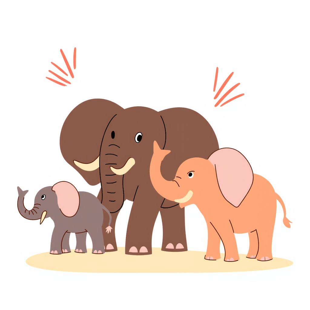 a family of elephants