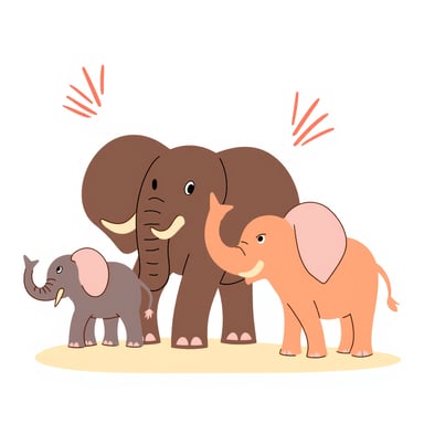 a family of elephants