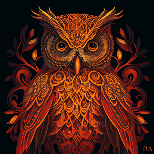 alex grey concept vector stencil of an owl