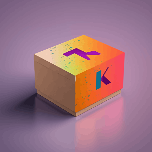 an extremely simple logo with a K in the middle+boxed+vectors