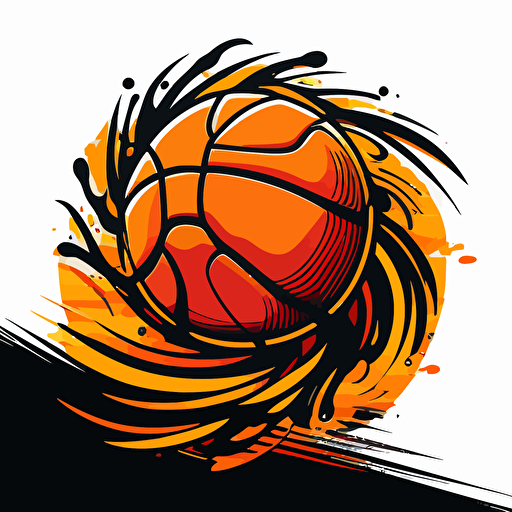 vector art of basketball, logo, simple, cartoon
