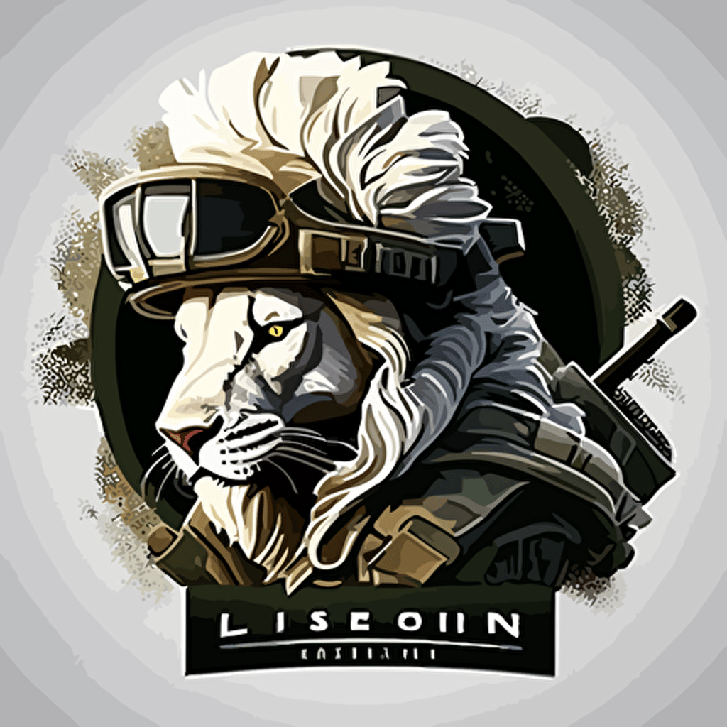 logo vector white lion soldier