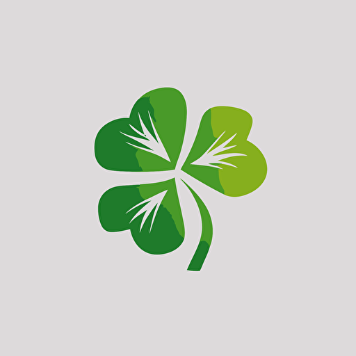 simple flat clover logo, white background, vector style