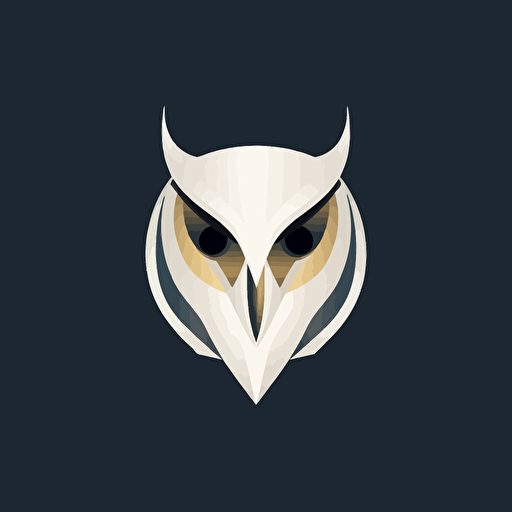 minimalist abstract white barn owl mask, vector, logo