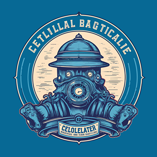 a vector logo design for a engineering college old blue color