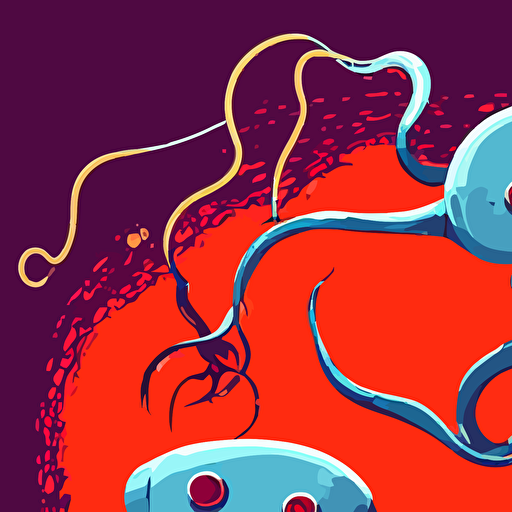 robot squid floats swims cloud blood concert poster band named fingers vector art 8 k highly detailed illustration