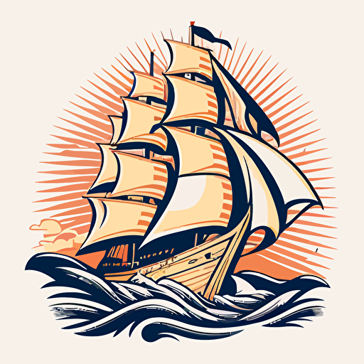 vectorial logo of a simple sailor ship