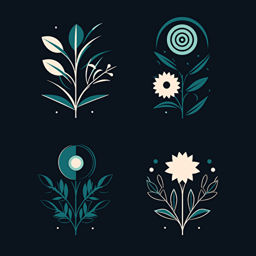 logo vector designs of flowers, minimalist style, cool