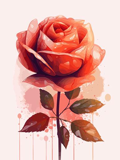 A rose，modern minimalist illustration，change Fresh, A clean background, Gradient color, Vector，White background