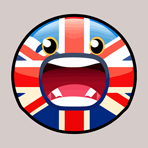 UK flag, emoji, anime, vector image