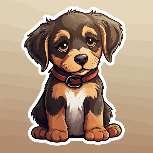 vector puppy sticker