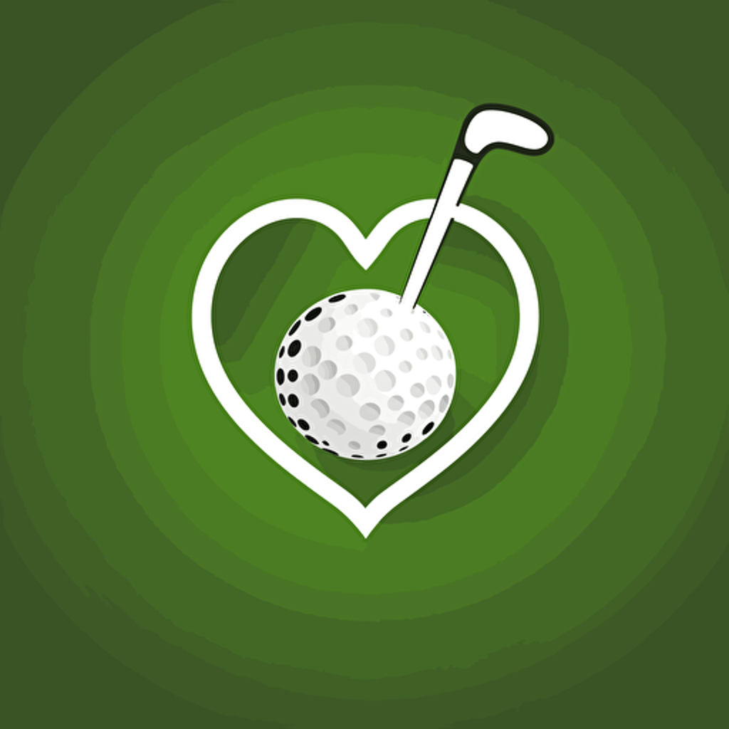 ARTG always ready to golf, heart shape and wordmark inside,wordmark logo, minimalist logo, one color, vector,golf, modern