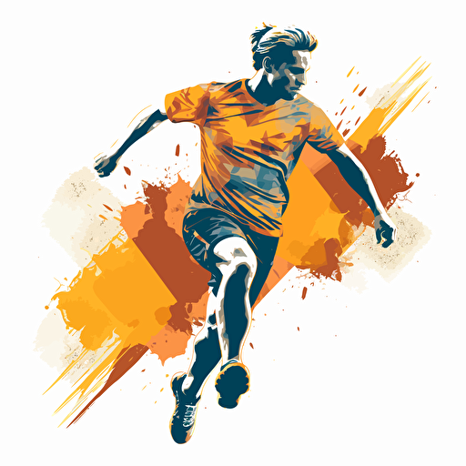 Male soccer player in vector style