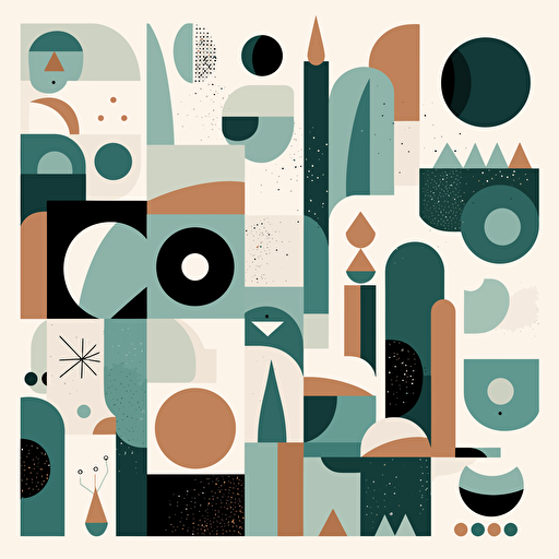 century modern chunky simple shapes vector