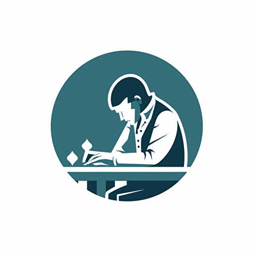 logo, vector arts, minimalist, clean SVG, A gambler sits at a poker table, feeling that his luck is about to turn around, but it does not