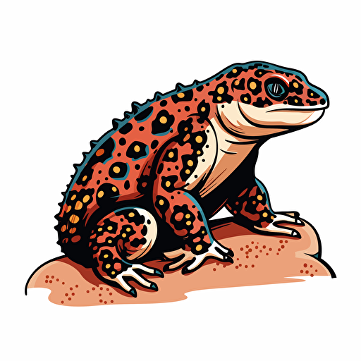 Simple vector gila monster with white background