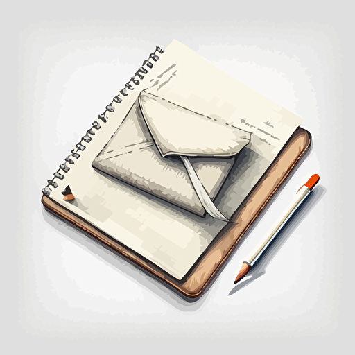 vector image mail envelope line style :: tasks list pencil:: white-background