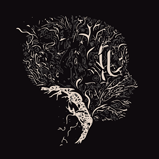 vector minimalista con forma de la letra J que parezca una conexión neuronal .v5