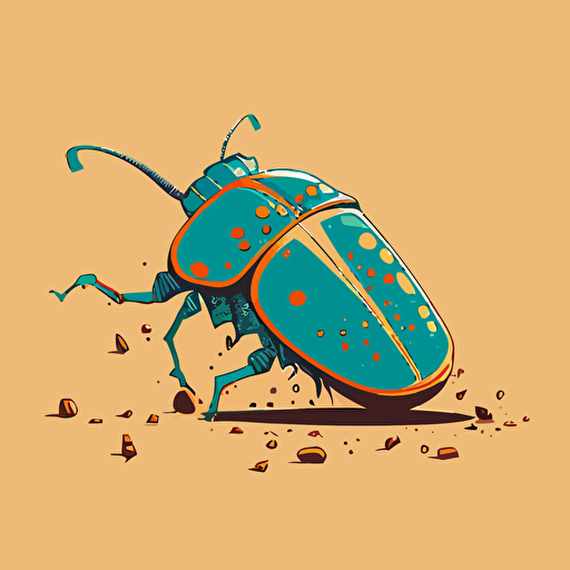 vector lol of a heel squashed bug, simple, retro style
