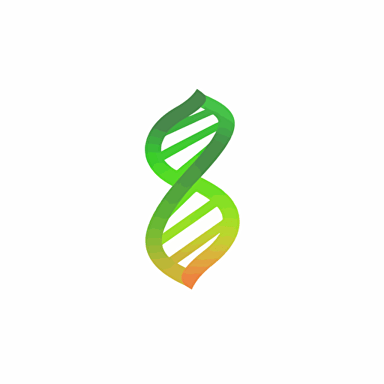 flat vector logo of a DNA Strand, green green green gradient, simple minimal, by Ivan Chermayeff