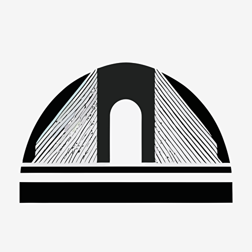 a simple, minimalistic 2d logo of a bridge. vector.