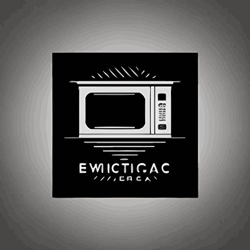 electric microwave company vector logo, simple, black and white, Adobe illustrator, minimalism,minimal, no text , creative, futuristic line
