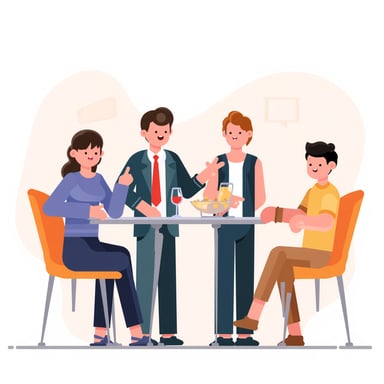 people talking at a party