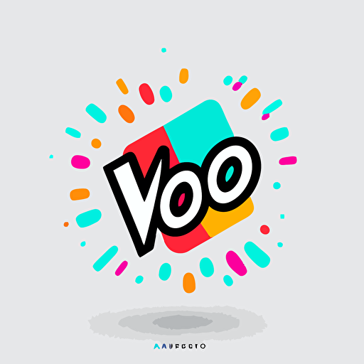 Logo for a talent agency called ''woohoo''. Incorporates a surprised expression into the logo design, simple vector, vivid color, TikTok style, in white background.